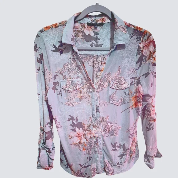 Papermoon sheer button down top size large - Picture 5 of 5